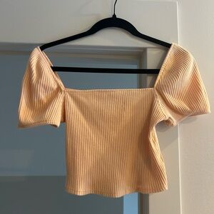 H&M Peach Ribbed Crop Top